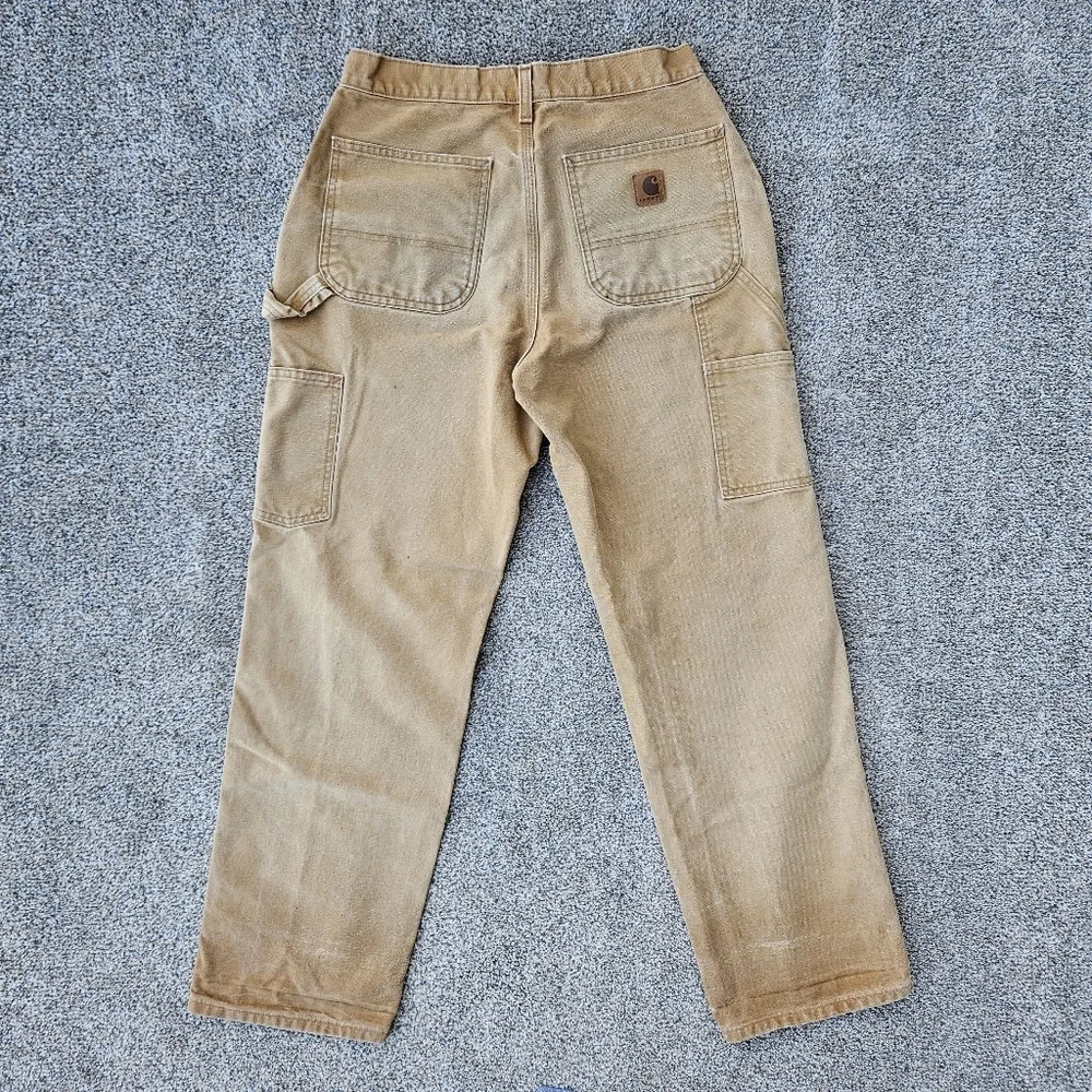 Carhartt B11-BRN Canvas Carpenter Pants Workwear Loose Original Fit Mens 31x32
